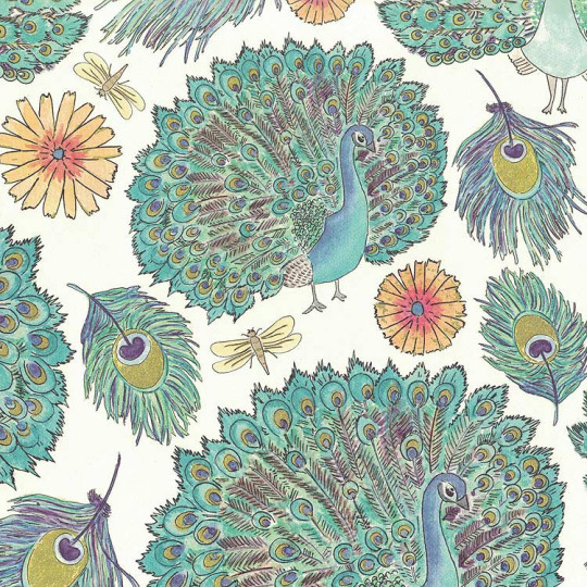 Large Peacocks Print Italian Paper ~ Leonardo Communication